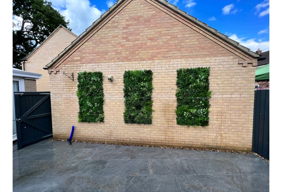 Low maintenance Modern garden - Norwich  - Low maintenance Modern garden Norwich - Artificial Wall Panels